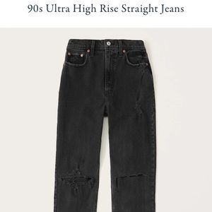 A&F 90s Ultra High Rise Black Jeans